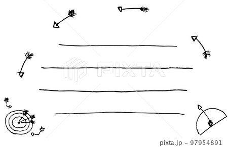弓矢と的のメッセージカード 97954891