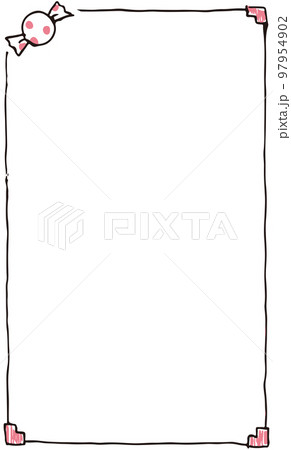 飴のポップな枠のメッセージカードのイラスト素材