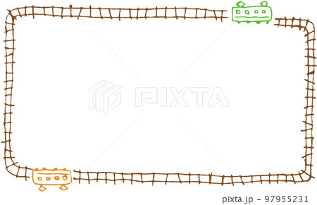 電車と線路のメッセージカード 97955231