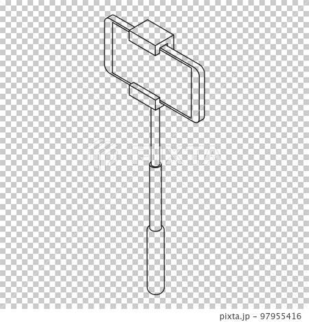 Selfie stick straight line drawing Selfie stick straight line drawing 97955416