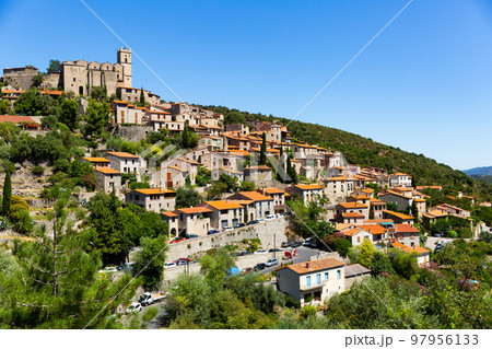 Picturesque view of small French village Eus Picturesque view of small French village Eus 97956133