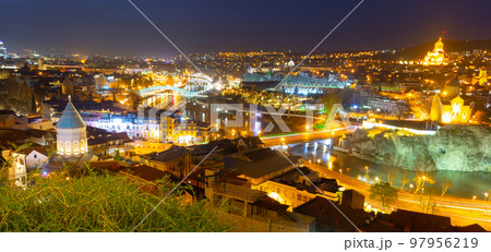 Night view of Tbilisi, capital of Georgia 97956219