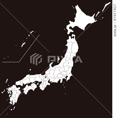 分割できる日本地図　白黒