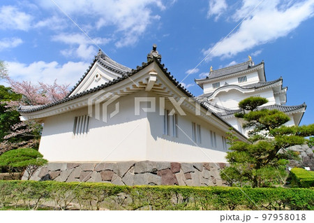 春の千葉いすみ鉄道 桜の大多喜城青空に映える 春の千葉いすみ鉄道 桜の大多喜城青空に映える 97958018