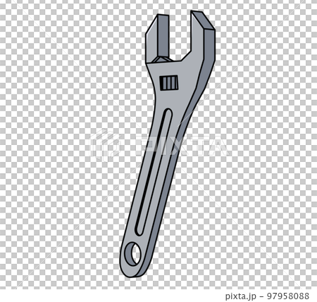 Illustration of an open monkey wrench diagonal Illustration of an open monkey wrench diagonal 97958088