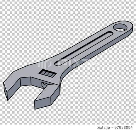 Illustration with an open monkey wrench 97958094