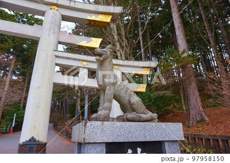 三峯神社 神社 秩父三社 三ツ鳥居 明神型鳥居 オオカミ 神犬 三峯神社 神社 秩父三社 三ツ鳥居 明神型鳥居 オオカミ 神犬 97958150