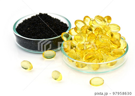 Black sesame with sesame oil capsule,. 97958630