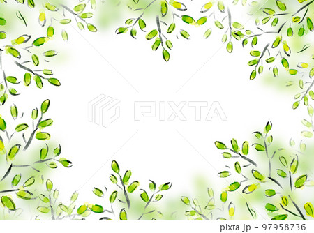 墨絵の新緑 背景素材 墨絵の新緑 背景素材 97958736