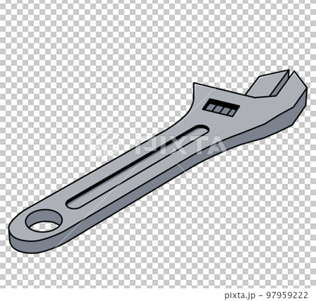 Illustration with a closed monkey wrench 97959222