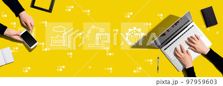 Smart industry concept with people working together Smart industry concept with people working together 97959603