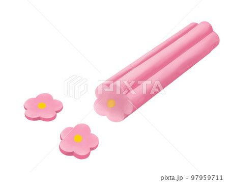きれいな花型の棒麩（断面）のリアルな水彩イラスト 97959711