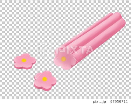 きれいな花型の棒麩（断面）のリアルな水彩イラスト 97959711