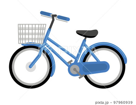 青色の自転車のイラストイメージ 97960939