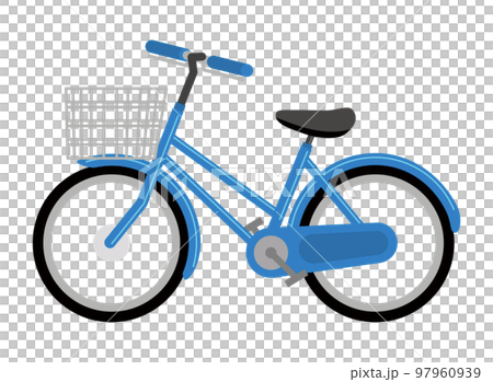 青色の自転車のイラストイメージ 97960939