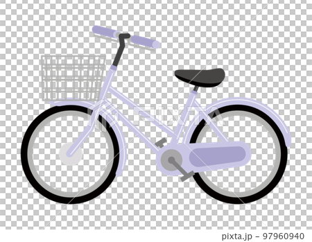 紫色の自転車のイラストイメージ 紫色の自転車のイラストイメージ 97960940