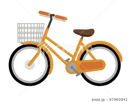 オレンジ色の自転車のイラストイメージ オレンジ色の自転車のイラストイメージ 97960941
