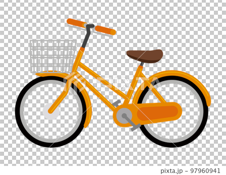 オレンジ色の自転車のイラストイメージ オレンジ色の自転車のイラストイメージ 97960941