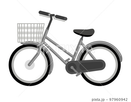 黒色の自転車のイラストイメージ 97960942