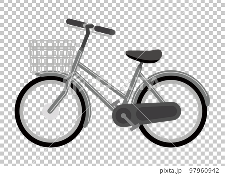 黒色の自転車のイラストイメージ 97960942