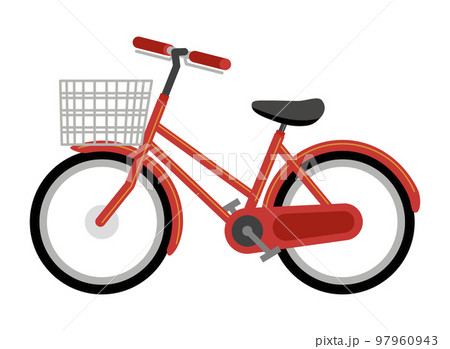 赤色の自転車のイラストイメージ 赤色の自転車のイラストイメージ 97960943