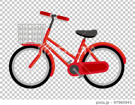 赤色の自転車のイラストイメージ 赤色の自転車のイラストイメージ 97960943