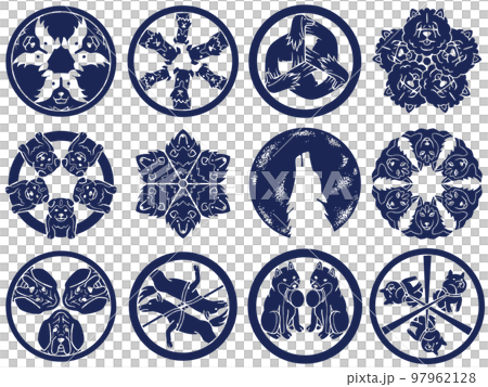 Dog illustration border collie chow chow afghan hound crest Dog illustration border collie chow chow afghan hound crest 97962128