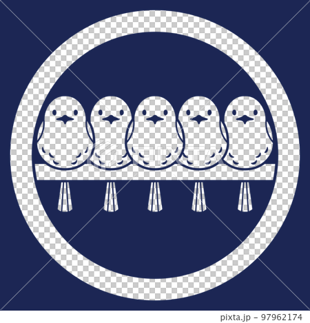 Illustration of long-tailed tit dumpling wild bird symbol crest Illustration of long-tailed tit dumpling wild bird symbol crest 97962174