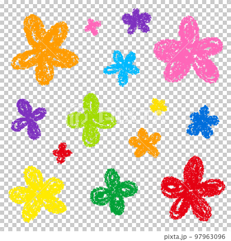 crayon material hand painted flowers crayon material hand painted flowers 97963096