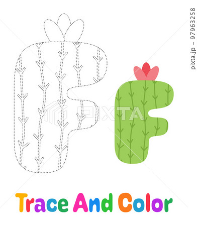 Alphabet F tracing worksheet for kids 97963258