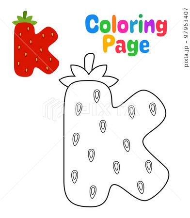Coloring page with Alphabet K for kids Coloring page with Alphabet K for kids 97963407