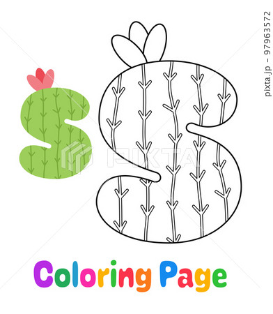 Coloring page with Alphabet S for kids 97963572