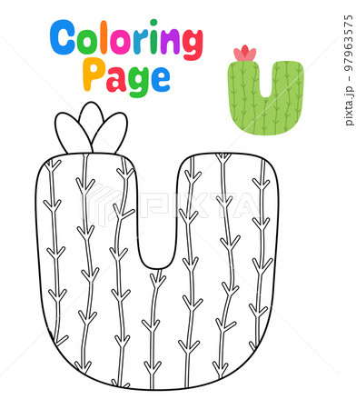 Coloring page with Alphabet U for kids 97963575