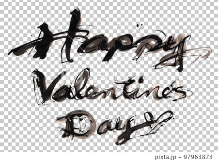 筆文字 Happy Valentine's Day(ハート) .n 筆文字 Happy Valentine's Day(ハート) .n 97963873