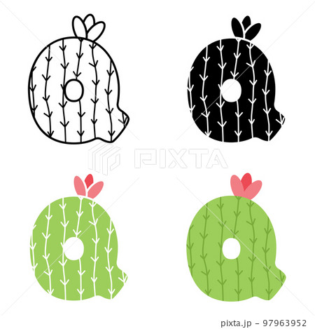 Alphabet Q in flat style isolated 97963952
