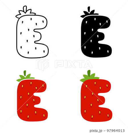 Alphabet E in flat style isolated 97964013