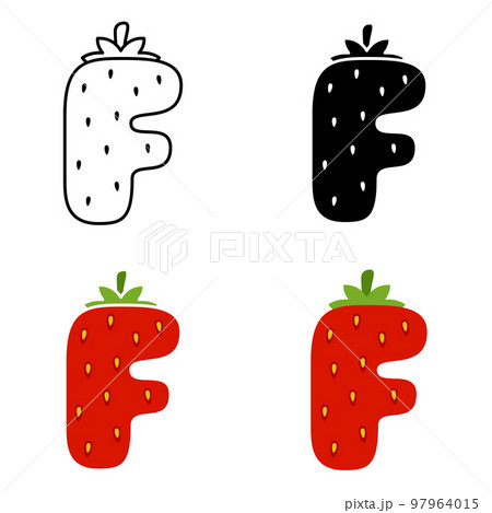 Alphabet F in flat style isolated 97964015