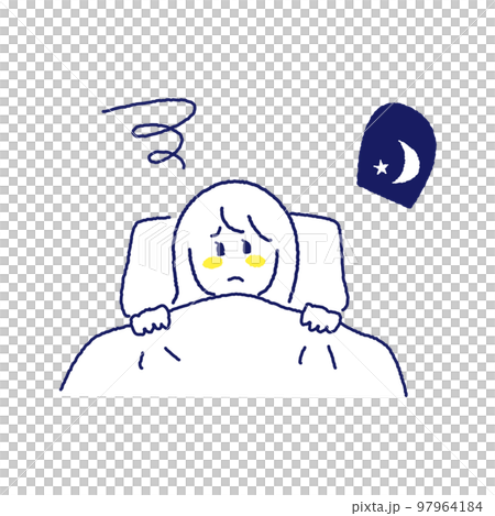 夜眠れず困っている若い女性 97964184