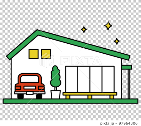 念願の平家のマイホーム　ベクターイラスト 97964306