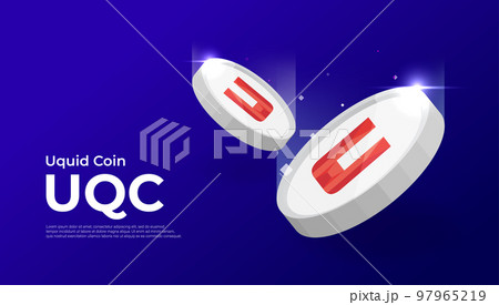 Uquid Coin (UQC) coin cryptocurrency concept banner. 97965219