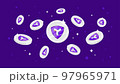 Symbol (XYM) coins falling from the sky. XYM cryptocurrency concept banner background. 97965971