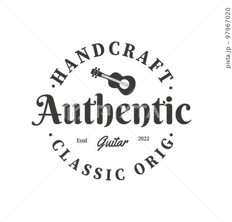Vintage guitar shop logo retro style emblem, guitar shop, badge, design elements, logotype template. vector illustration 97967020