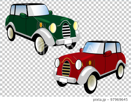 色違いの斜め前から見たクラシックカー 色違いの斜め前から見たクラシックカー 97969645