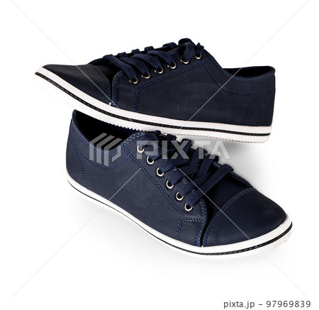 blue summer sneakers isolated on white background blue summer sneakers isolated on white background 97969839