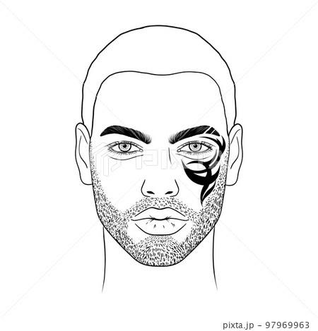 Man with face tattoo. 97969963