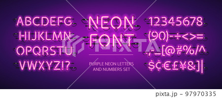 Purple Glowing Neon Font Purple Glowing Neon Font 97970335