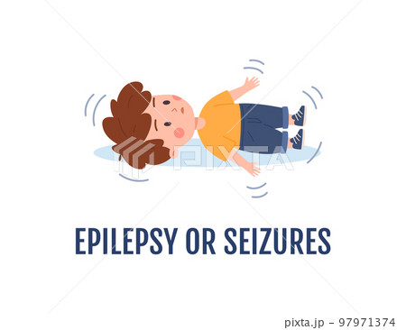 Epilepsy and seizures in child with neurological Autism disorder vector isolated. 97971374