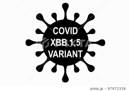XBB.1.5. Variant Kraken. New variant of the SARS-CoV-2 coronavirus. Subvariant of Omicron. Design horizontal. Virus design and black text. Coronavirus. XBB.1.5. Variant Kraken. New variant of the SARS-CoV-2 coronavirus. Subvariant of Omicron. Design horizontal. Virus design and black text. Coronavirus. 97972356