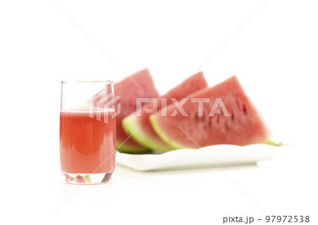 glass of juice made from fresh water melon 97972538