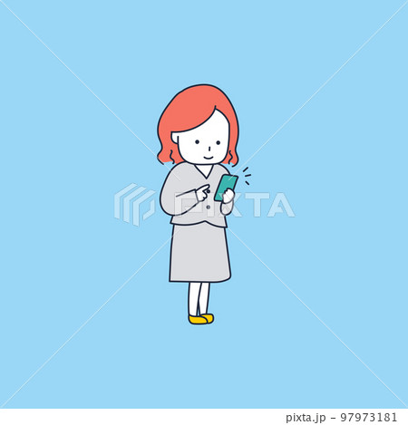 スマホがあれば何でもできる！なイラスト素材 97973181